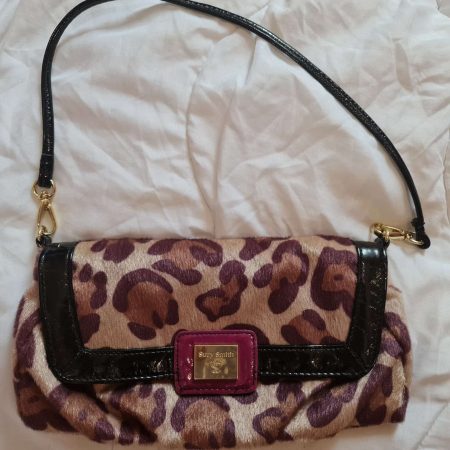 Suzy Smith Leopard Print Faux Fur Hand Bag